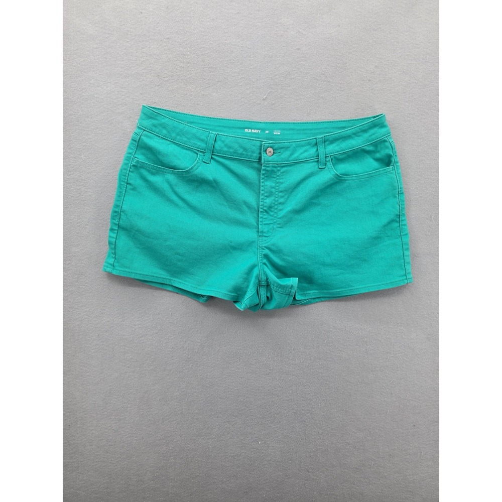 Old Navy High-Rise Wow Shorts Size 20 Green Teal Stretchy Summer Casual Classic